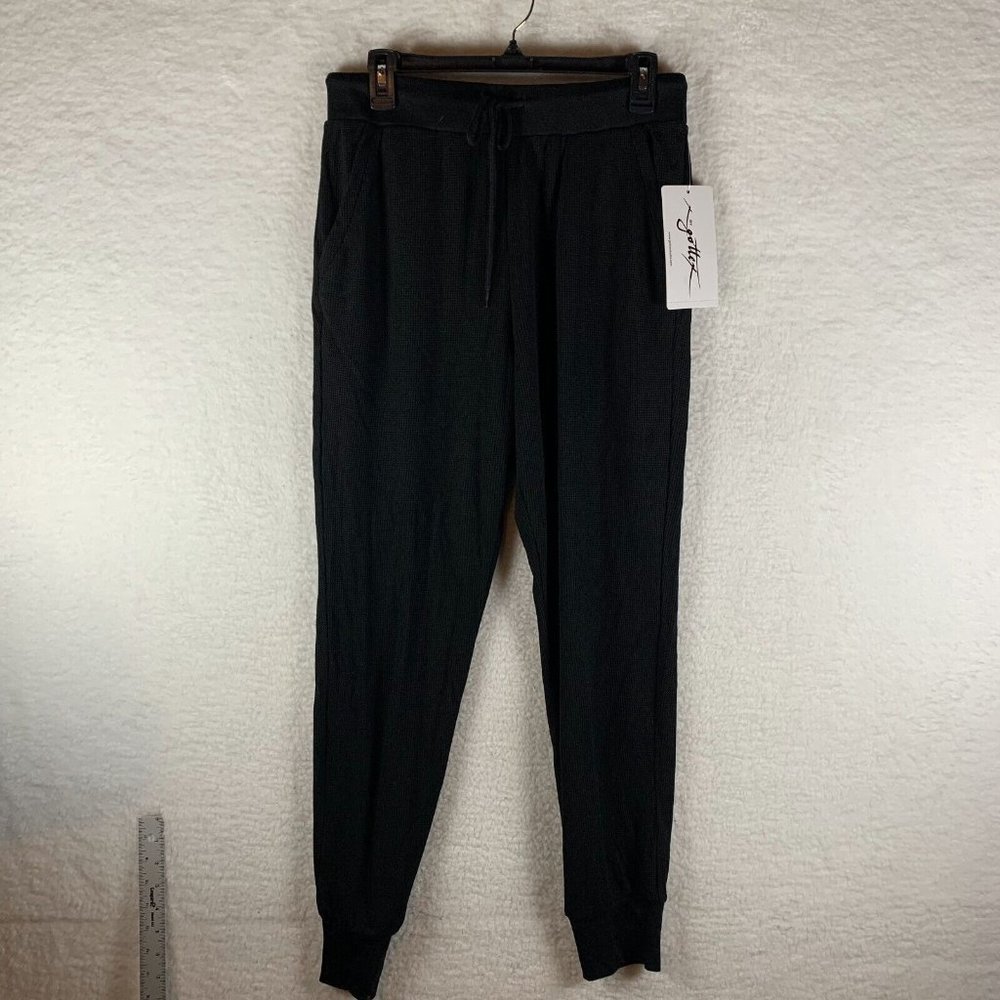 Gottex Pants Women's‎ Large Black Polyester Drawstring Pockets Jogger 6811